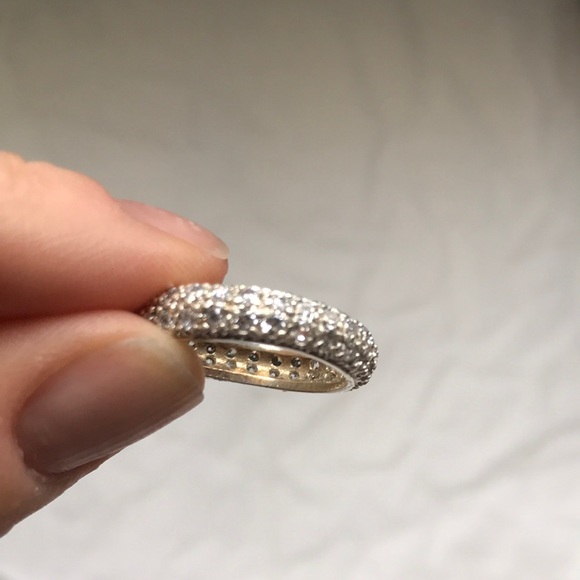 Sterling silver cubic zirconia ring/band - Picture 3 of 7
